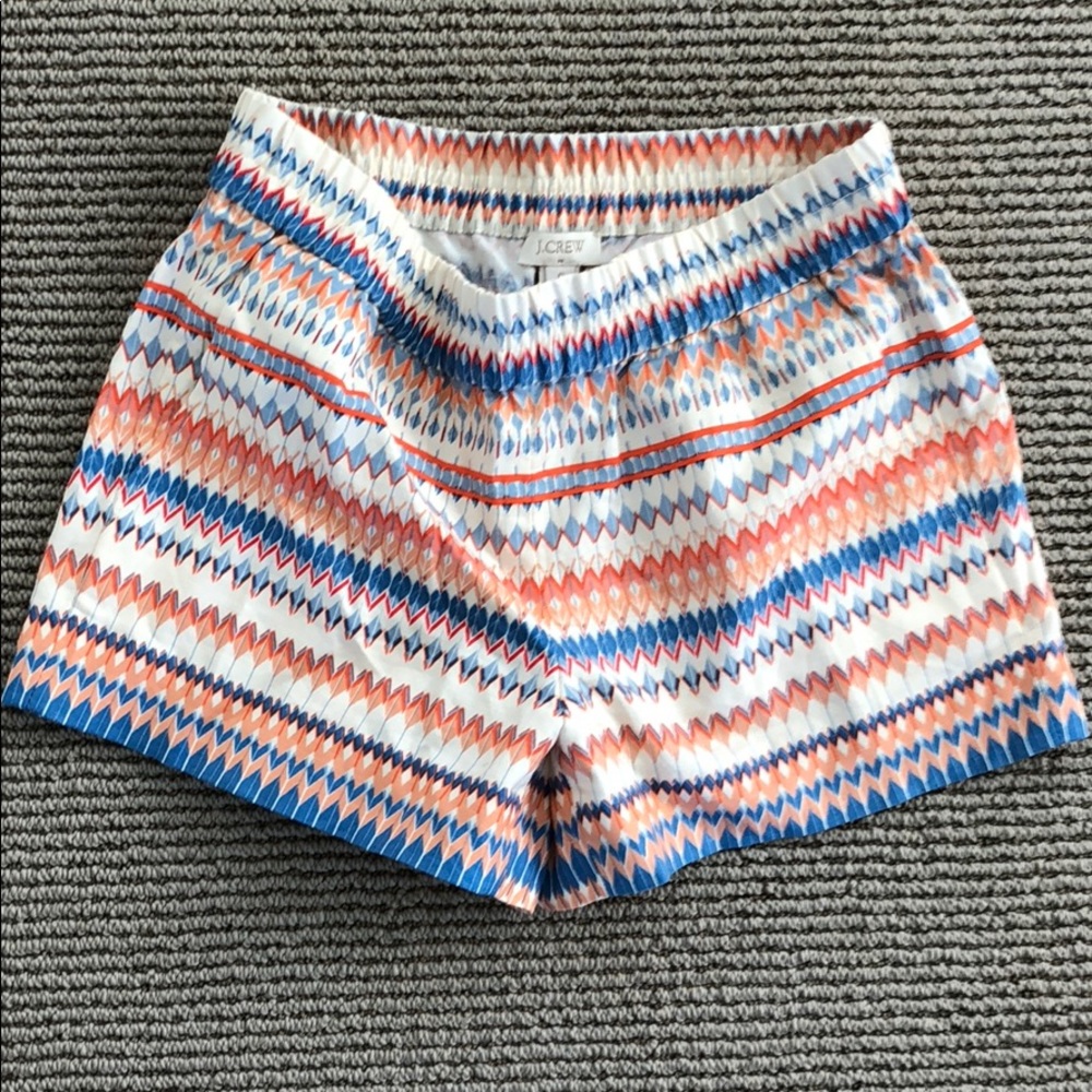 J crew multi color shorts, sz 0